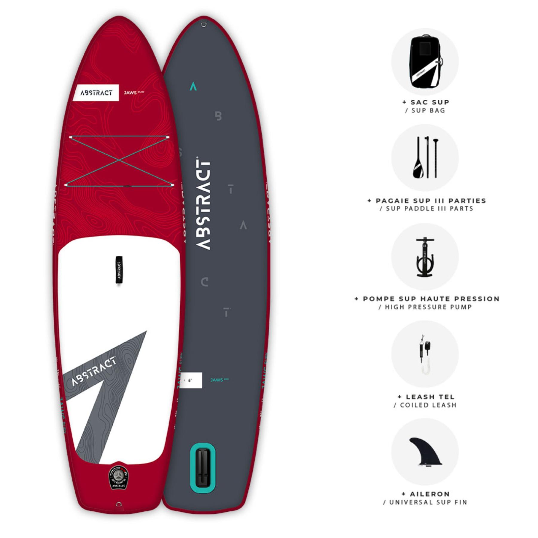 Abstract SUP Board Jaws Ruby 10' Set